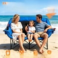 thumbnail image 5 of Double Camping Chair Oversized Padded Camping Chairs for Adults Folding Loveseat with Cup Holders and Side Pockets Heavy Duty Outdoor Lawn Chairs for Camping,Sports, Fishing,Beach, 5 of 9