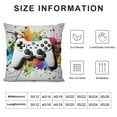 thumbnail image 5 of RUIYC Throw Pillow Cover Gamer Modern Console Controller Color Splashes Motif Polka Dots Decor Lumbar Pillow Case Cushion for Sofa Couch Bed Standard Queen, 5 of 5