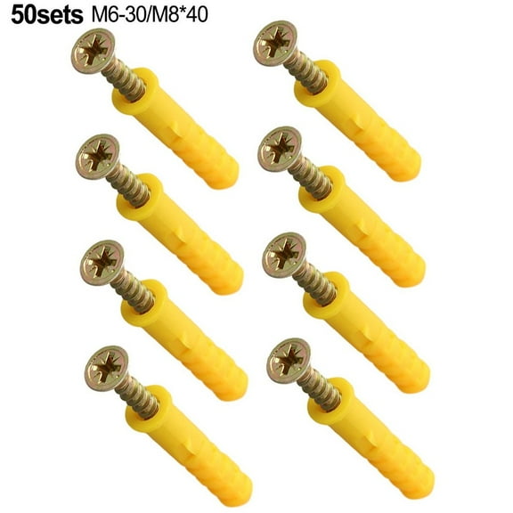 50Pcs Self-Tapping Stainless Steel Expansion Screws M6×40 Wall Anchor Screw For Drywall Power Tools Accessories M6*30 Smile Home