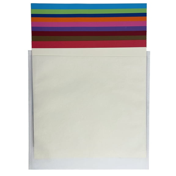 100 CheckOutStore White Non Woven Storage Sleeves for 12x12 Cardstock Paper