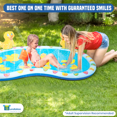 thumbnail image 5 of Bundaloo Baby Splash Pad for Toddlers - Inflatable Mat with Sprinklers, Attaches to Most Garden Hoses - Summer Fun Outdoor Kiddie Wading Pool (Blue with Ducks), 5 of 8