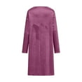thumbnail image 4 of Tnhcen Women's Plus Size Velvet Dress Long Sleeve Cowl Neck Elegant Casual Fall Winter Dress S - 2XL 100% Polyester Draped Neck Solid Color Maxi Dress for Women Casual Party Outfit, 4 of 9