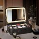 thumbnail image 5 of Travel makeup bag with LED mirror, adjustable dividers and toiletry bag in black, 5 of 5
