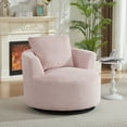 thumbnail image 4 of MAYEERTY Mnimalist Round Swivel Sofa Chair, Modern & Comfy Compressible Seating for Living Room, 39" Pink, 4 of 7