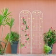 thumbnail image 5 of Garden Trellis, Metal Garden Arch Assemble Freely with 8 Styles Garden Arbor Trellis Climbing Plants Support Rose Arch Outdoor Arch (4 Pack Flower Trellis-White), 5 of 6