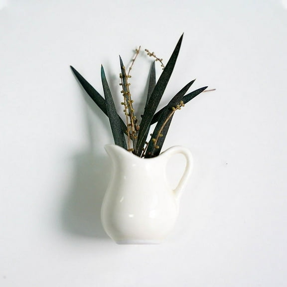 1 PC Mini Bud Vases Magnetic for Fridge, Cute Ceramic Vase Magnets, Tiny 3D Flower Pot Vases Magnets for Kitchen Refrigerator Locker Office Decoration