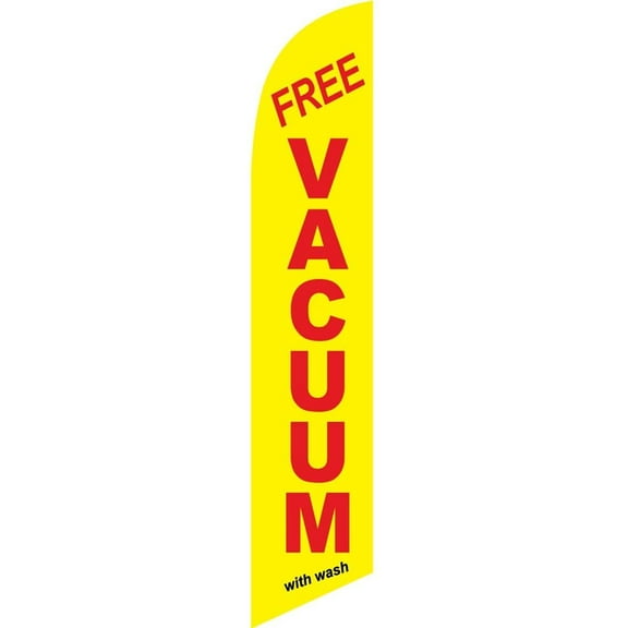 Free Vacuum with wash yellow Feather Banner Swooper Flag -No Wind Required- Replacement FLAG ONLY