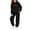Black, variant on xaoyunyn 2 Piece Tracksuit Outfits for Girl Solid Color Heart Print Sweatshirt Long Jogger Pants Set with Pockets 2-13 Years