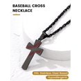 thumbnail image 2 of Collar deportivo para hombres y niños, collares cruzados de béisbol de acero inoxidable Unisex personalizados/collar de fútbol/baloncesto con, 2 of 5