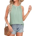 thumbnail image 5 of Sherrylily Summer Women Tank Top Loose High Neck Sleeveless Tops Flowy Cami Pleated Shirts, 5 of 5