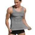 thumbnail image 4 of Men's Fashion Compression Undershirts Ultra Slimming Body Shaper Belly Control Vest Workout Active Gynecomastia Tank Tops, 4 of 5
