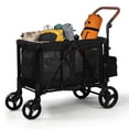 thumbnail image 5 of Stroller Wagon with Canopy, 2 Seater Baby Stroller Wagon, 5-Point Harness, Black, 5 of 6