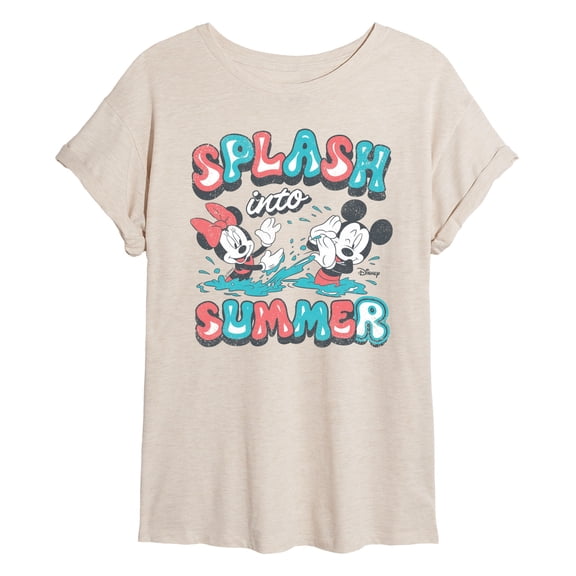Disney - Splash Into Summer - Juniors Oversized Graphic T-Shirt