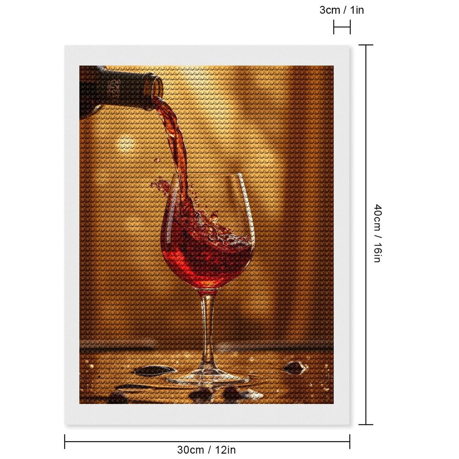 Diamond Art Kits for Adults, Red Wine Pouring Glass Rich 5D Diamond Painting Kits for Adults Beginners, DIY Full Drill Diamond Painting, Gem Art and Crafts 12x16