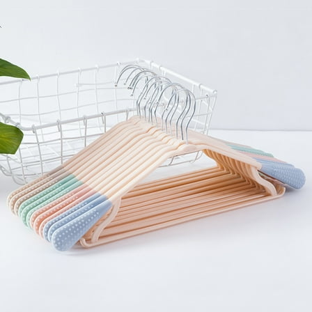 Supvox 5 Pcs Non Slips Hanger Wide Shoulder Plastic Hangers for Adults with Assorted Color