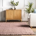 thumbnail image 2 of nuLOOM Daniela Farmhouse Chunky Jute Area Rug, 7' 6" x 9' 6", Baby Pink, 2 of 9