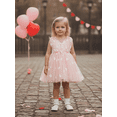 thumbnail image 3 of Gzhioc Kids Baby Girl Summer Dress 6 12 18 24 Months 2T 3T 4T Heart Print Bow Decor Sleeveless A-Line Dress, 3 of 9
