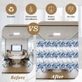 thumbnail image 5 of Blue Floral Window Privacy Film, Vintage Farmhouse Garden Flower Leaves Static Cling UV Sun Blocking Heat Control Window Tint Day and Night, Non-Adhesive One Way Windows Privacy Cover 35.4''x78.7'', 5 of 7