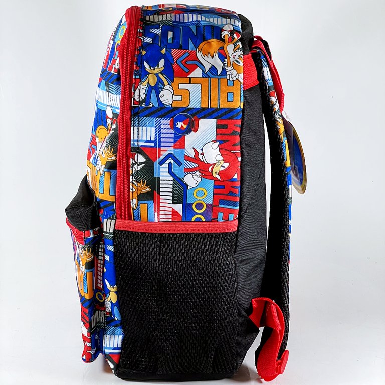 Sonic the Hedgehog School 16 Backpack Bookbag with Insulated Lunch Box Set  (7028)