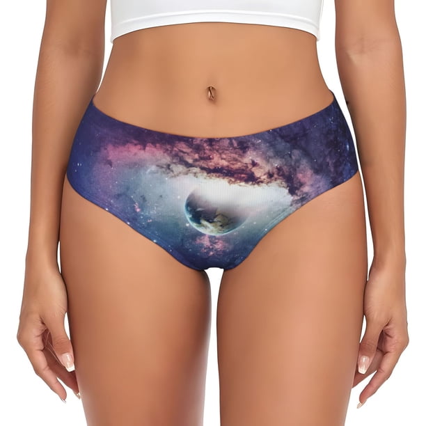 Fotbe Planets Stars And Galaxies Calzones Estampados para Mujer – Ropa Interior de Algodón, Cómoda, Suave y Elástica-XX-Large