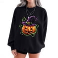 thumbnail image 3 of Elvqul Womens Halloween Pumpkin Sweatshirts Oversized Ghost Sweatshirt Spooky Long Sleeve Graphic Black Pullover Tops for Women Casual, 3 of 3