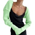 thumbnail image 1 of ORUYROP Boléro Pull pour Femmes Tenue d'Automne Cardigan Court en Tricot Manches Longues Y2K Ouvert devant pour Sortir, 1 of 1