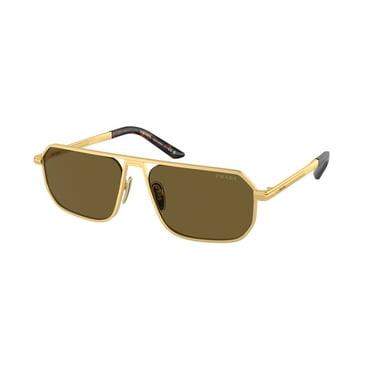 Sunglasses Prada PR A 53 S 1BK01T Matte Gold Dark Brown