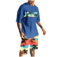thumbnail image 2 of Mqqzkk Men's Short Sleeve Set Summer Hawaiian Shorts Set Tropical Graphic Shirts and Shorts Vacation Outfit, 2 of 5