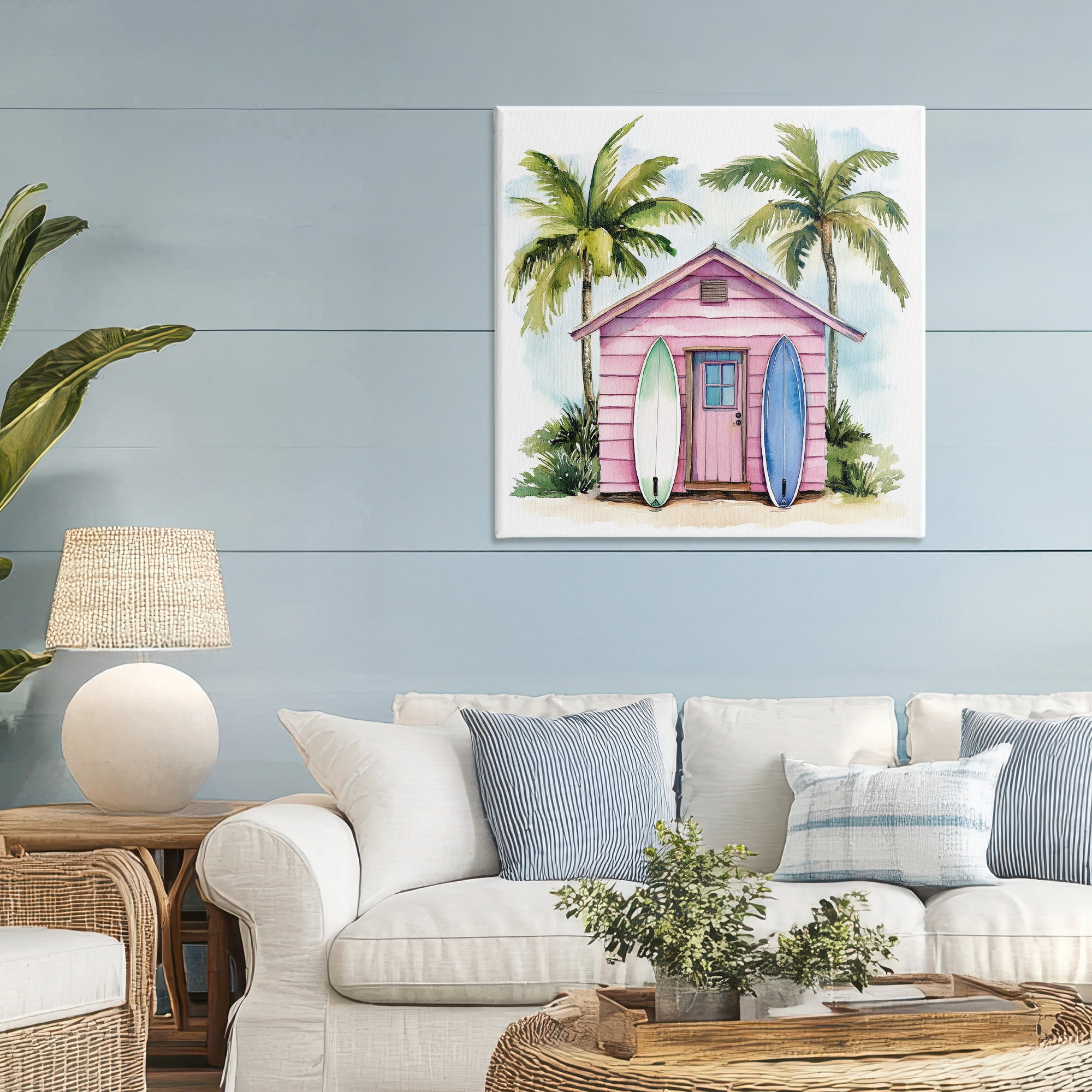 Stupell Industries Surf Shack Under Palms Canvas Wall Art, design by Petal Prints Design