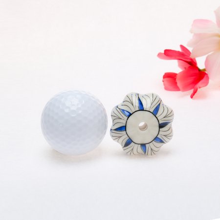 6 Pcs 35mm Vintage Hand Painted Ceramic Knobs Cabinet Door Drawer