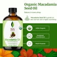 thumbnail image 2 of SVA Macadamia Seed Oil Organic - 4 Fl Oz – 100% Natural Cold Pressed Organic Macadamia Oil - for Face, Skin Care, Hair Care, Scalp Massage & Body Massage – Carrier Oil with Dropper, 2 of 2