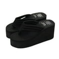 thumbnail image 4 of Daolelai Women's Thick-Soled Wedge-Heeled Waterproof Platform Flip-Flops Sandals Slippers Beach Shoes, 4 of 9