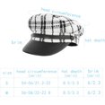 thumbnail image 5 of YooGuoGuo Women Plaid PU Brim Polyester Newsboy Cap Bakerboy Hat Flat Top Captain Sailor Hat, 5 of 9