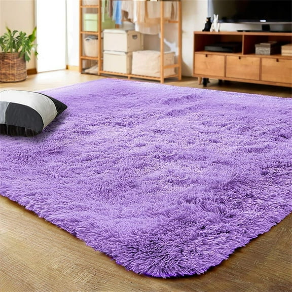 Noahas Soft Fluffy Area Rug Modern Shaggy Bedroom Rugs for Kids Room Nursery Rug Floor Carpets, 3'x 5',Purple