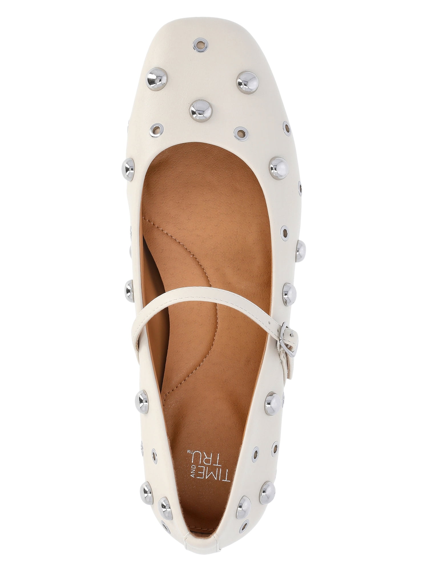 Time and Tru Women's Studded Mary Jane Flats