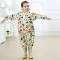 thumbnail image 2 of Kids Puddle Suit Boys Girls All in One Waterproof Raincoat Hooded Lightweight Rainsuit Portable Breathable PVC Transparent Hat Brim Zipper Hiking Child Unisex Rainwear 5-7 Years YELLOW, 2 of 7