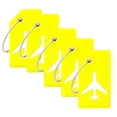 thumbnail image 1 of Etiqueta de equipaje Ovener de silicona, paquete de 5 unidades con nombre y tarjeta de identificación, amarilla, 1 of 6