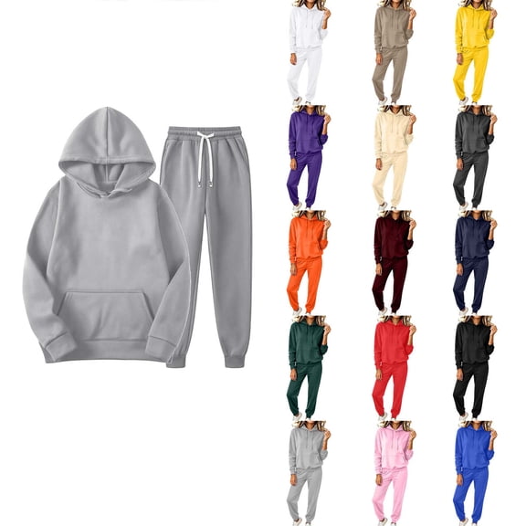 ZUBMGKTE Outfit Sets for Women 2 Piece Sets Winter Casual Tracksuit Long Sleeve Lounge Set Outfits with Pockets Fashion Fall Clothes