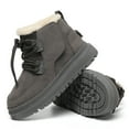 thumbnail image 5 of Quealent Kids' Hiking Work Boots for Boys Girls, Waterproof Outdoor Ankle Boots with Hook and Loop Gray for Size 12, 5 of 5