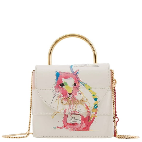 Chloe Small Aby Lock Printed Leather Shoulder Bag