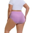 thumbnail image 4 of OEIOEI Plus Size XL-5XL Cotton Underwear for Women High Waist Full Coverage Briefs 5 Pack(4XL,Light), 4 of 8
