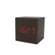 thumbnail image 1 of Square Cube USB Alarma de madera Reloj de escritorio digital Control de sonido Tiempo de temperatura Pantalla LED más brillante AweSitey DZ4615-01, 1 of 2