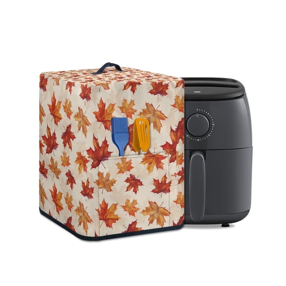 ZUXONGSY Fall Maple Leaf Air Fryer Cover Cooker Dust Cover with Pockets And Top Handle Polyester Electric Pressure Cooker Cover Not Easy To Pilling And Fade Thanksgiving Decor