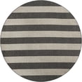 thumbnail image 2 of Unique Loom Outdoor Striped Collection Area Rug - Distressed Stripe (12' Round Charcoal Gray/Ivory), 2 of 6