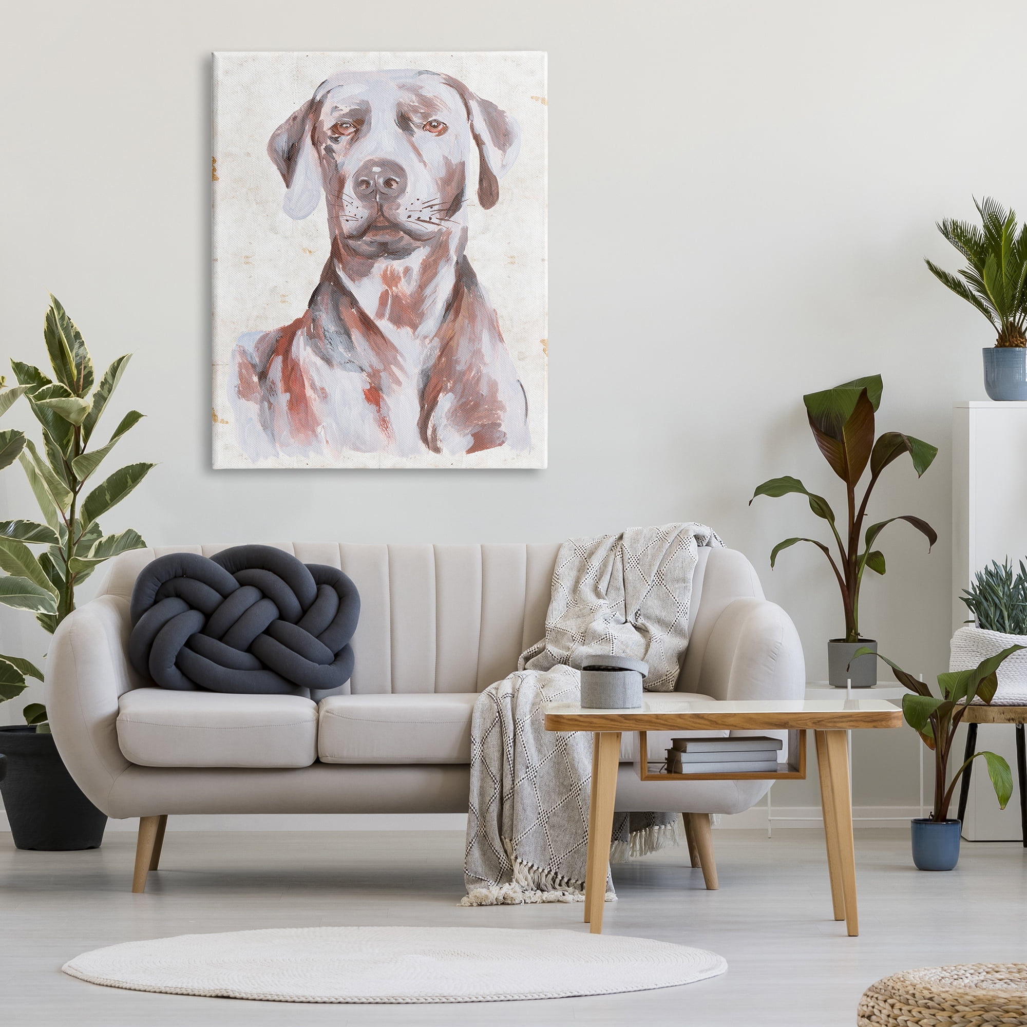 Stupell Industries House Dog Pet Portrait Labrador Soft Tone Painting, 36 x 48, Design by Melissa Wang