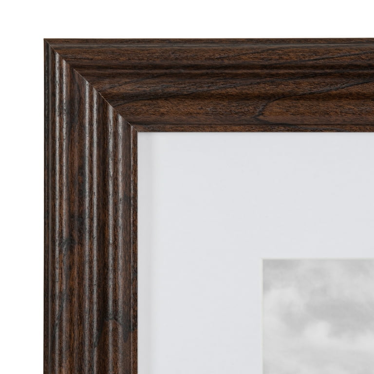 Designovation Gallery Rectangle Wood Wall Frame, 11x14 Matted To 8x10,  Rustic Brown : Target