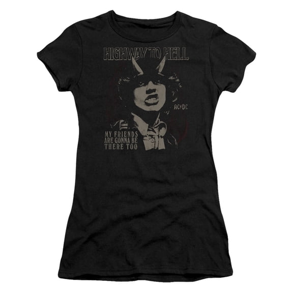 AC/DC My Friends Junior Women's Sheer T-Shirt Black