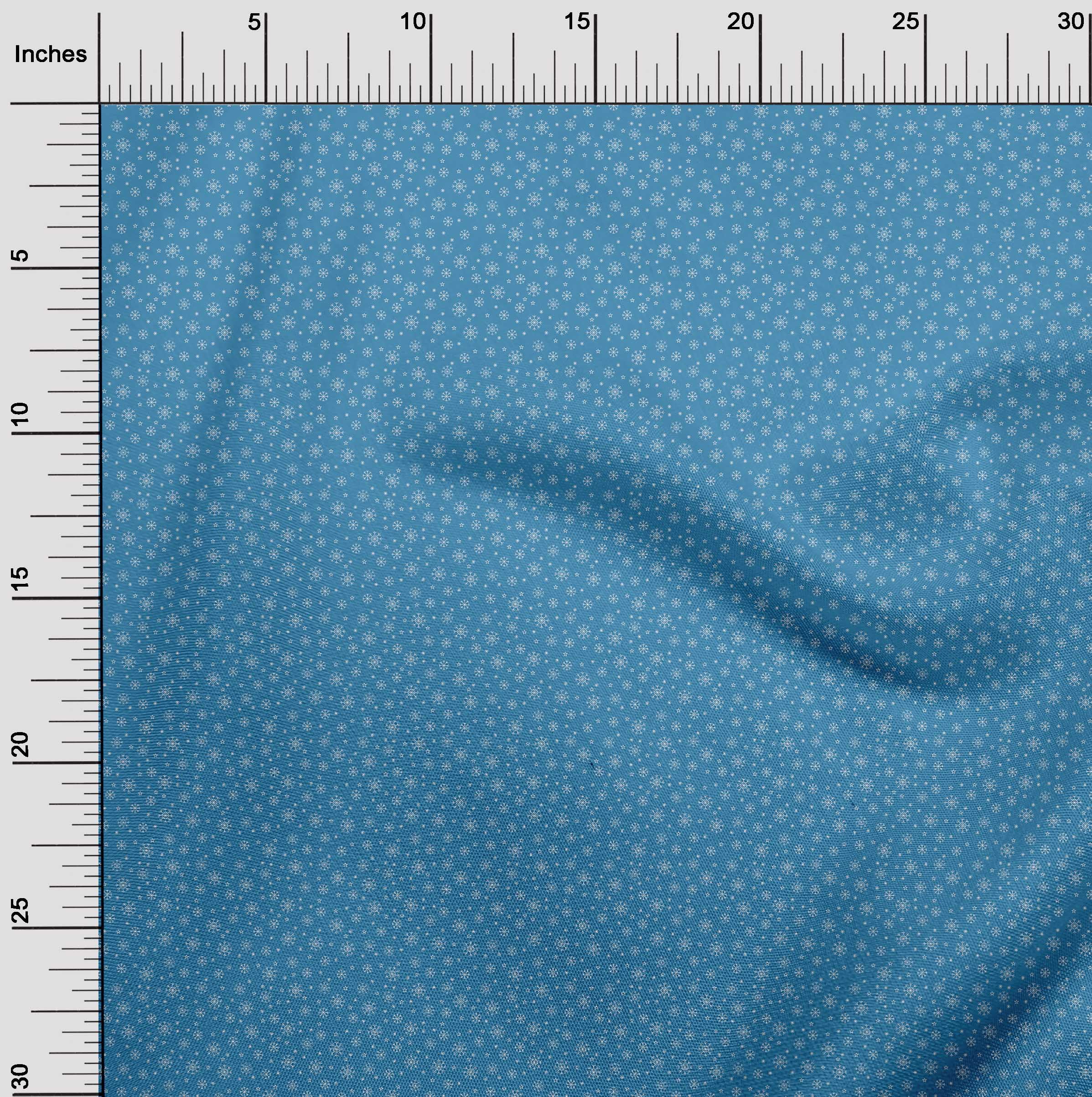 oneOone Cotton Silk Blue Fabric Christmas Diy Clothing Quilting Fabric Print Fabric By Yard 42 Inch Wide