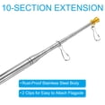 thumbnail image 4 of Unique Bargains Telescopic Handheld Flagpoles 2.5M Sponge Handle Pole w Clips 10 Sections Orange, 4 of 7