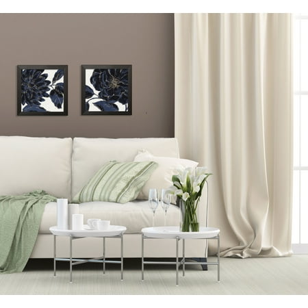 Gango Home Decor Stunning Navy Blue Gold Flower Print Set Gango Home Decor Stunning Navy Blue Gold Flower Print Set